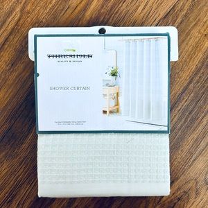 Threshold Gray Waffle Shower Curtain- NWT